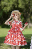 Gothic Lolita Harajuku Style Clothing Strawberry Donut Lolita Short Sleeve Op Dress for Women