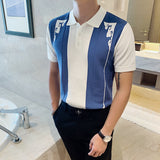 Men Polo Shirts Short Sleeve Lapel Wool Polo Shirt