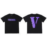 Vlone Friends Men's Casual Fashion Short Sleeve Men's and Women's Tshirt