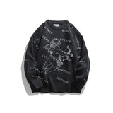 Man Fall Winter Outdoors Autumn and Winter Angel Jacquard round Neck Sweater Men and Women Couple Sweater