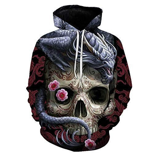 Skull Hoodie Skull 3D Digital Printed Pullover Sweatshirt