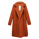 Women Sherpa Jacket Autumn Winter Cotton-Padded Coat Ladies' Lamb Wool Winter Mid-Length Berber Fleece Coat