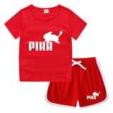 Children Pokemon Pikachu Tshirts & Shorts Casual Sports Sweat-Absorbent Suit Neutral