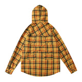 Off White Hoodie Long Sleeve Autumn Shirt Spring and Summer Plaid Striped Cardigan Hooded Shirt for Men and Women