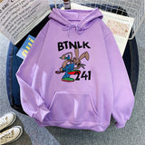 Slogan Graphic Hoodie plus Size Loose Velvet Padded Hooded Sweatshirt