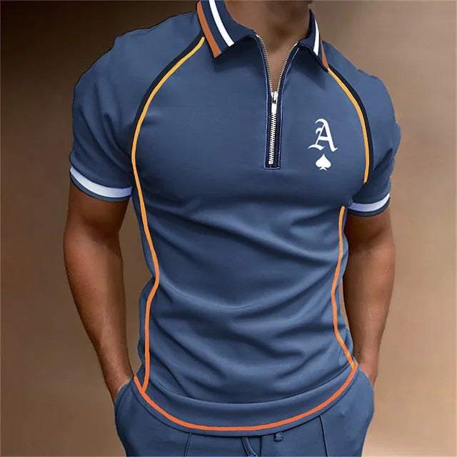 Polo Shirts Men's Polo Shirt Short Sleeve Color Matching T-shirt