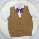Gothic Lolita Harajuku Style Clothing Qiule Knitted Cardigan Solid Color Vest Thin