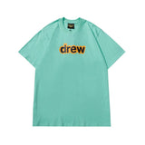 Justin Bieber Drew House Smiley round Neck Male and Female Couples Wear Letter Printed High Street Short Sleeve Tshirt