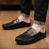 Loafers for Men Summer Men's Shoes Closed Toe Half Slippers Men