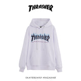 Thrasher Hoodie Flame Sweater Autumn and Winter Sports Loose Hooded