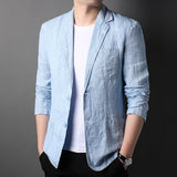 Men Linen Suits Spring and Autumn Linen Blazer