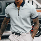 Polo Shirts Zipper Men's Polo Shirt T-shirt