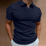 Polo Shirts Summer Stripes Short Sleeve Men's T-shirt