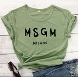 Msgn T Shirt MSGM Milano Letter Printing
