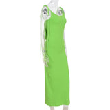 Homecoming Dresses Solid Color Backless Lace-up Cutout Strap Slim-Fit Maxi Dress