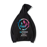 Smiley Face Hoodie Hooded Sweater Men Graffiti Coat Hoodie