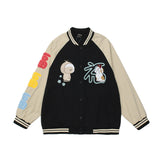 Letterman Jacket Outfit Senior Jackets Varsity Baseball Coat Cartoon Baseball Uniform Jacket Top