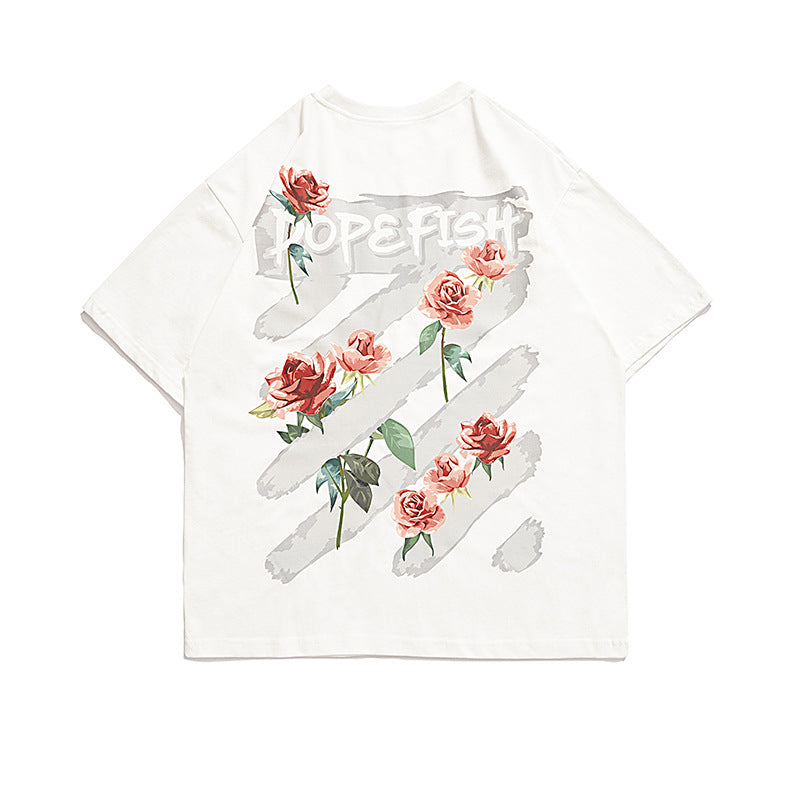 Men's T-shirt Fashion Brand T-shirt Men's Short-Sleeved Summer Loose Street Trendy Printing
