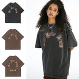 Man Tees Retro Alphabet Wash Short Sleeve T-shirt