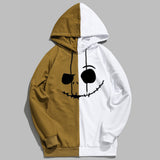 Smiley Face Hoodie Smiley Face Men and Women Stitching Casual Hoodie Sweater