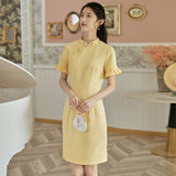 Women Cottagecore Dress Female Summer Daily Chinese Style Dress