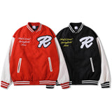 Letterman Jacket Outfit Senior Jackets Varsity Baseball Coat Cartoon Hamburger Embroidered Baseball Uniform Coat Men's Jacket