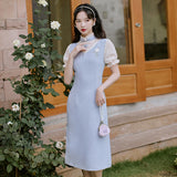 Women Cottagecore Dress Vintage Cheongsam Dress Summer