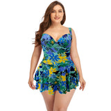 Women Plus Size Swimwear One-Pieces Pure Color Swimsuit