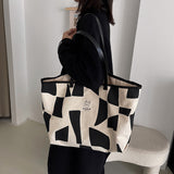 The Teacher Tote Tote Bag Large Capacity Canvas Bag Simple Textured One-Shoulder Bag Niche