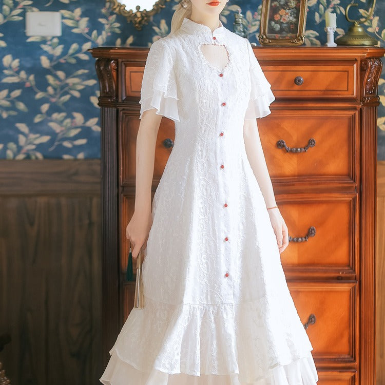 Women cottagecore Dress Retro Design Skirt