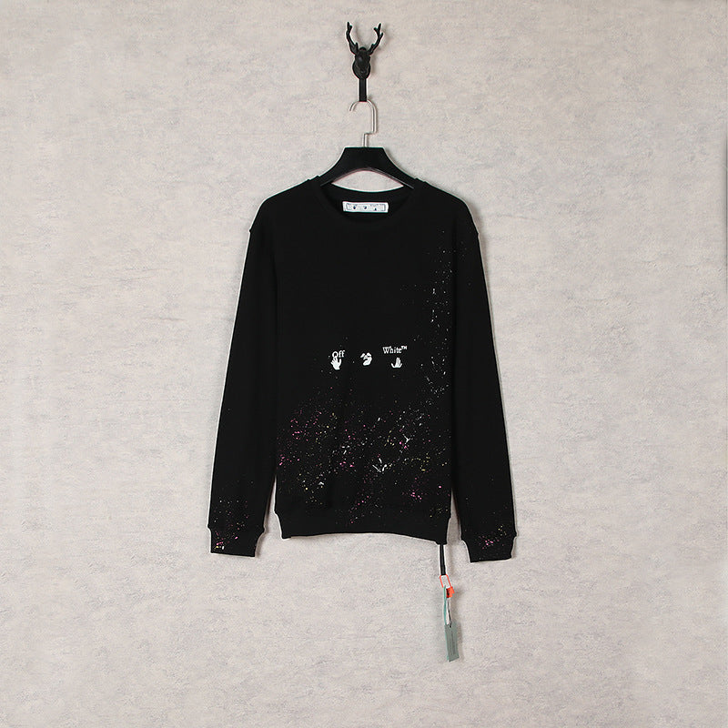 Off White Sweatshirts Long Sleeve round Neck Sweater Spring and Summer Pullover Sweater for Men and Women