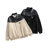 Letterman Jacket Outfit Senior Jackets Varsity Baseball Coat Stitching Jacket Men's Lapel Baseball Uniform