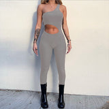 Summer Women's High Waist Slant Shoulder Hollow-out Tight Sports Casual Jumpsuit