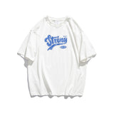 Men's T-shirt Summer New National Fashion Retro Pattern Letter Printed Half Sleeve T-shirt Ins round Neck Cotton Loose Short Sleeve T-shirt