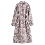 Women Dalmatian Coat Wool Leopard Print Women's Coat