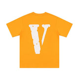 Vlone Tshirt Summer Large V Printed Loose Casual Short Sleeve