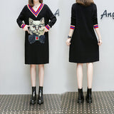 Work Dresses for Teachers Spring and Autumn Dress T-shirt Top Bottoming Skirt
