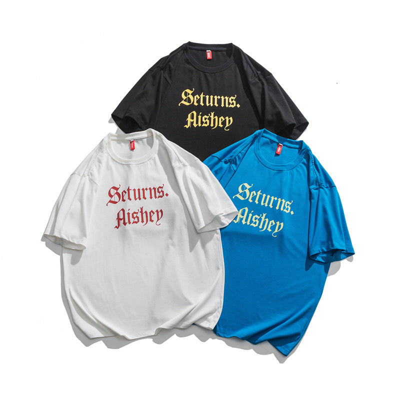 2022 Summer Man Outfits Letter Short Sleeve