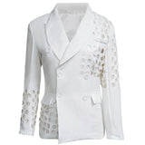 Women Business Professional Attire Autumn Hollow out Blazer Women's Jacket Small Suit