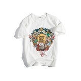 Men's T-shirt Summer Casual Cotton Short Sleeve T-shirt Men's Fresh Cartoon Zoo Printed T round Neck