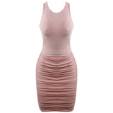 Women Bodycon Dress Summer Mini Short Dress Backless Skinny Sheath Dress Ladies Dress