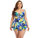 Women Plus Size Swimwear One-Pieces Pure Color Swimsuit