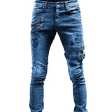 J Shaped Jeans Motorcycle Popular Stretch Skinny Jeans