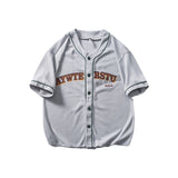 Men's T-shirt Japanese Handsome Lin Wanwan American Japanese Oversize Baseball Shirt Coat Men's Hip Hop Loose Short Sleeve T-shirt