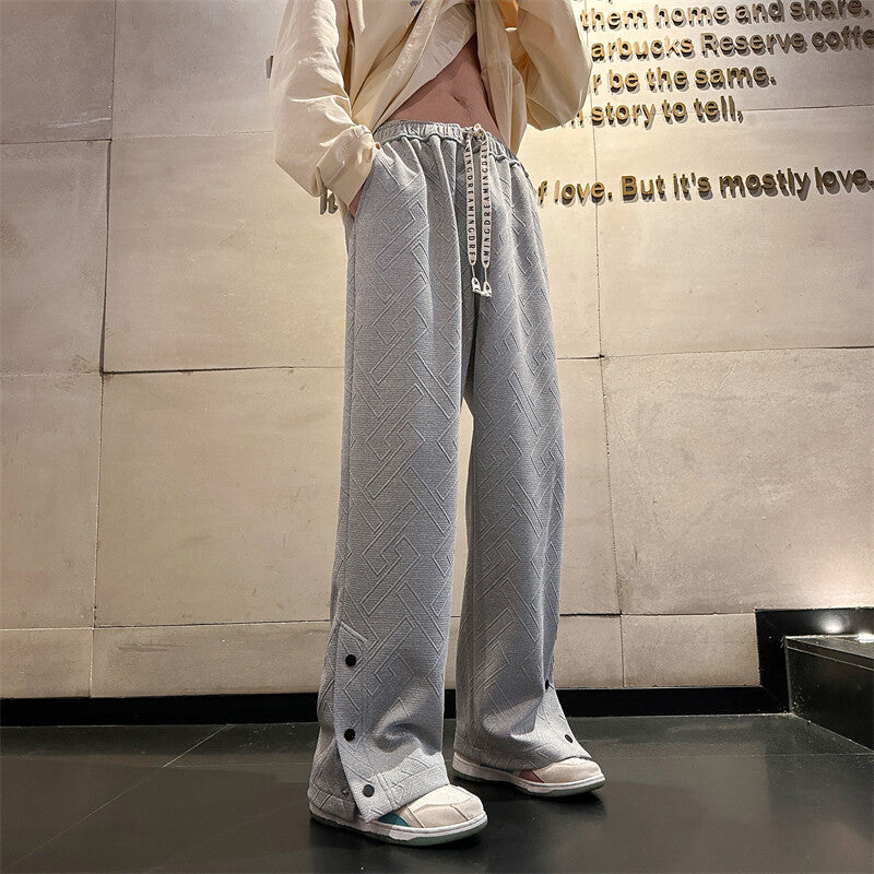 Men Sweatpants Leisure Sports Split plus Size Loose