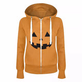 Halloween Costumes Witch Pumpkin Pumpkin Hooded Drawstring Women's Sweater