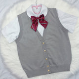 Gothic Lolita Harajuku Style Clothing Qiule Knitted Cardigan Solid Color Vest Thin