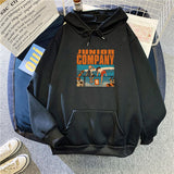 Slogan Graphic Hoodie Baggy Coat Velvet Padded Hooded Sweatshirt