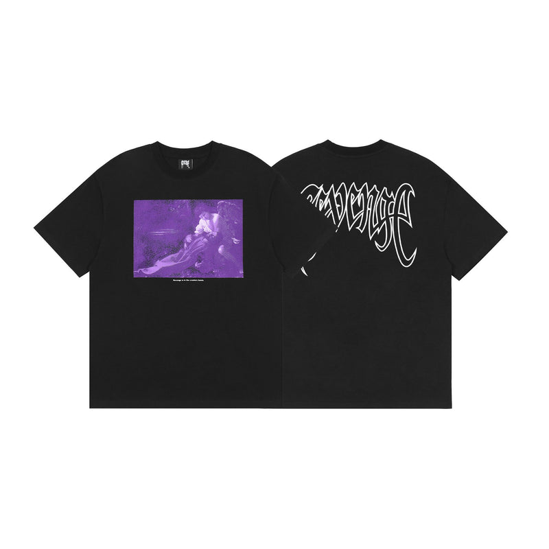 Revenge T Shirt Revenge Angel Print Hip Hop Loose Short Sleeve T-shirt Men's and Women's High Street Half Sleeve