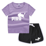 Children Pokemon Pikachu Tshirts & Shorts Casual Sports Sweat-Absorbent Suit Neutral